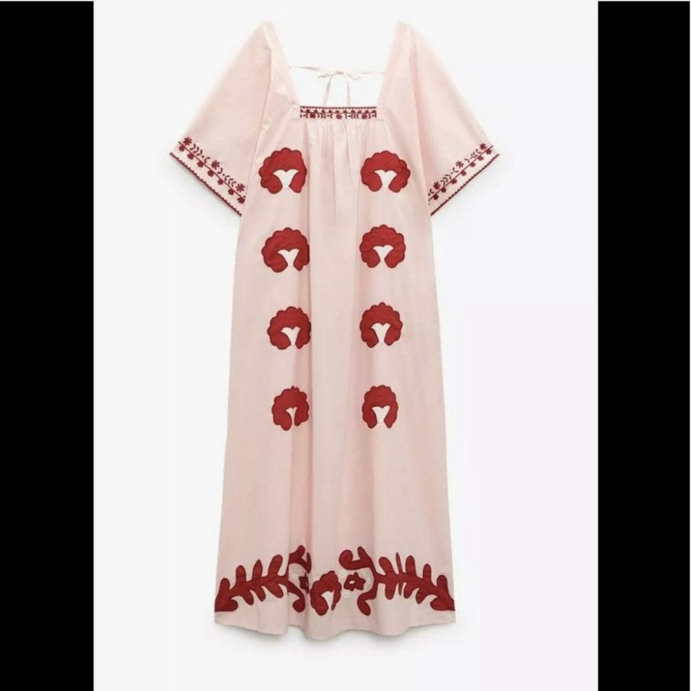 COPY - ZARA BNWT EmbroideredBoho Dress Floral Limited Edition Sz XS - Picture 3 of 9